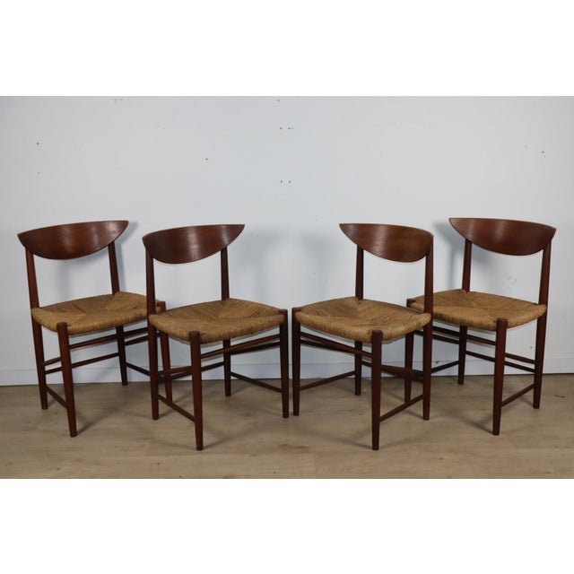 Wood Scandinavian Teak and Rope Chairs by Peter Hvidt, 1960s, Set of 4 For Sale - Image 7 of 18