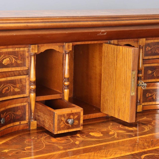 Brown Dutch Style Secretaire with Floral Inlays For Sale - Image 8 of 15
