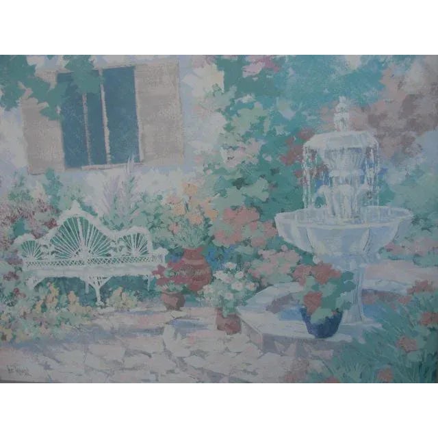 Lee Reynolds 1970s "Spring Garden" Landscape Acrylic Painting by Lee Reynolds, Framed For Sale - Image 4 of 9