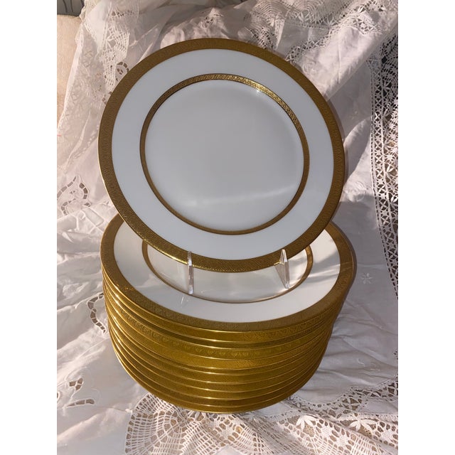 Antique Haviland Limoges Gold Encrusted Soup Plates - Set of 12 For Sale - Image 9 of 9