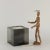 Opi model ice holder in acrylic glass with silver lid and tongs. Stainless steel tubular hinge. Manufacture mark under the...