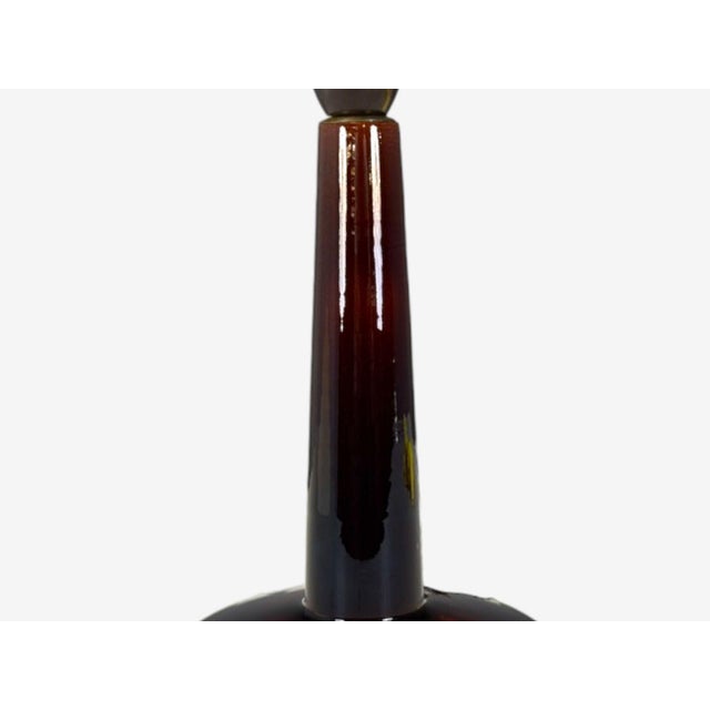 Danish Modern, Deep Red Stoneware, Table Lamp, Denmark, 1960s For Sale - Image 4 of 9