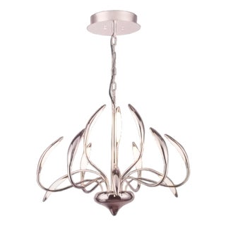 American Stunning Lumimania Wofi Chrome Led Hampton 12 Movable Prong Chandelier For Sale