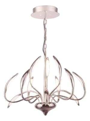 American Stunning Lumimania Wofi Chrome Led Hampton 12 Movable Prong Chandelier