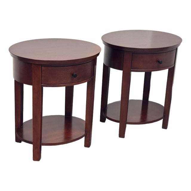 Pottery Barn Valencia Oval Nightstands, Pair For Sale