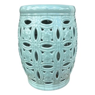Duluth Celadon Glaze Interlocking Rings Garden Stool For Sale