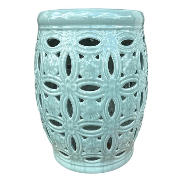 Duluth Celadon Glaze Interlocking Rings Garden Stool For Sale