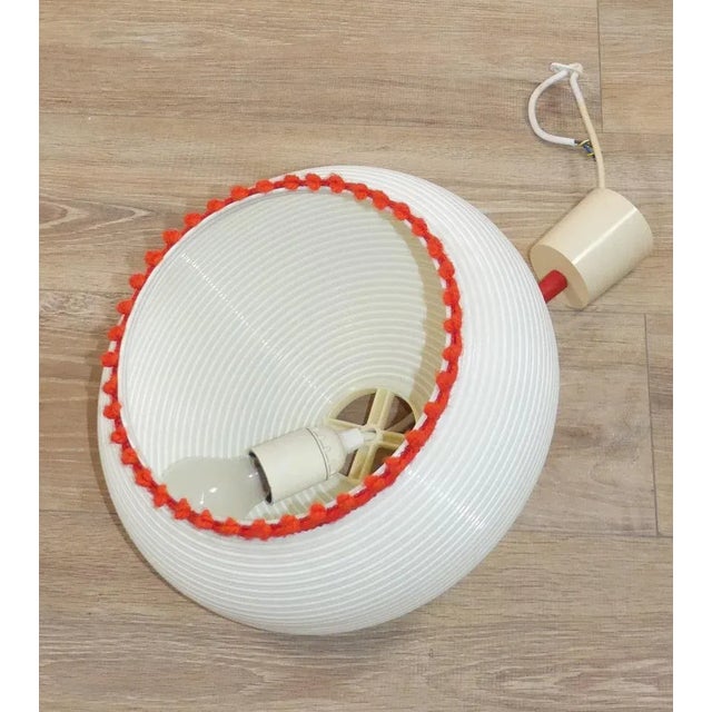 White & Red Ceiling Lamp, 1970s For Sale - Image 5 of 8
