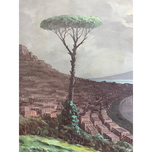 Mid 20th Century Mid-20th Century Carlo Ciappa “Bay of Naples by Moonlight” Signed Oil on Canvas For Sale - Image 5 of 11