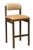Modern Set of 4 Thayer Barstools by Maiden Home Dark Oak Wood Leather & Shearling Seats For Sale - Image 3 of 11