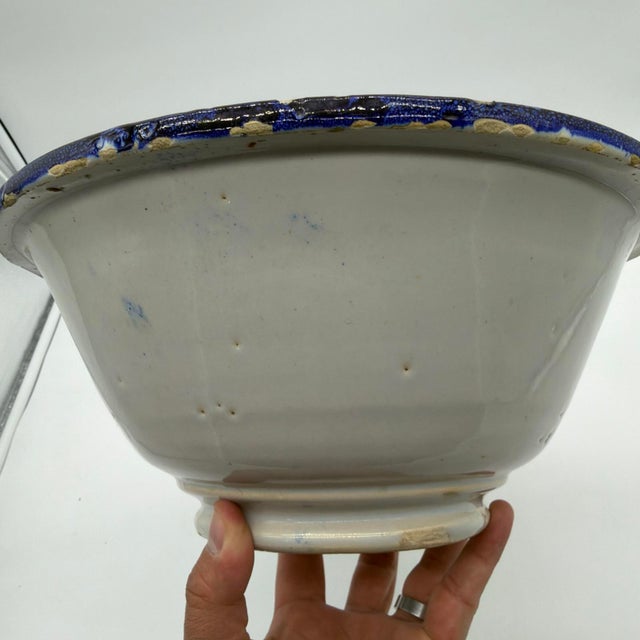 18th/19th Century French Blue & White Faience Centrepiece Bowl - 11.5" For Sale - Image 11 of 15
