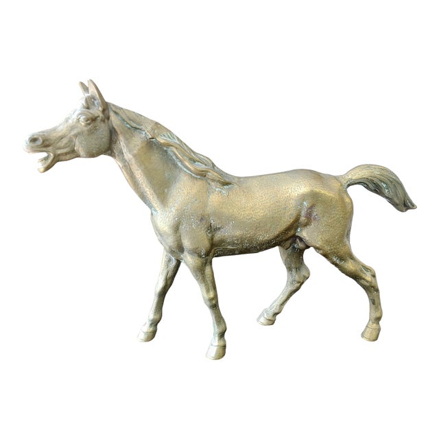 Vintage Brass Horse Sculpture For Sale