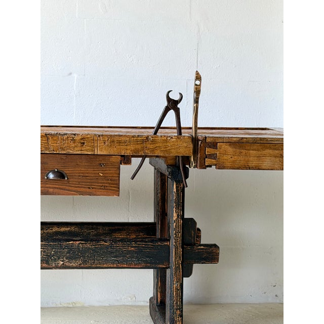 Antique Wooden Carpenters Workbench, 1890s For Sale - Image 11 of 18