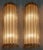 Pair Vintage Art deco light Old Lamp Wall Sconces Fixture Brass & Ribbed Glass Rod Ship Light Excellent Working Condition...