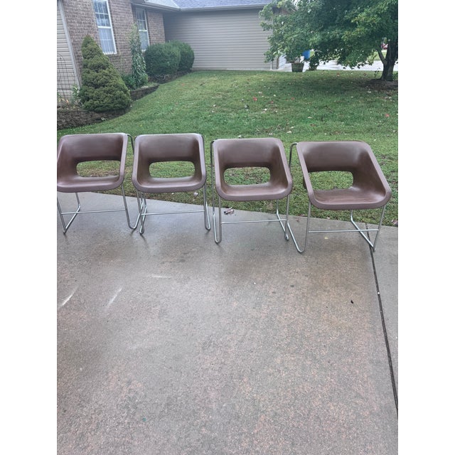 Set of 4 Vintage 1976 Paul Boulva Lotus Chairs for Artopex For Sale - Image 6 of 12