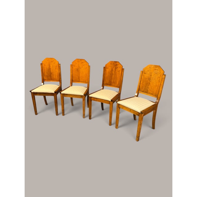 Art Deco Dining Room Chairs, 1930, Set of 4 For Sale - Image 4 of 12