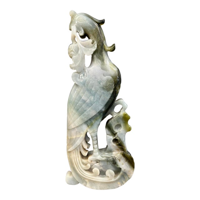 Early 20th Century Jade Pheasant Statue For Sale