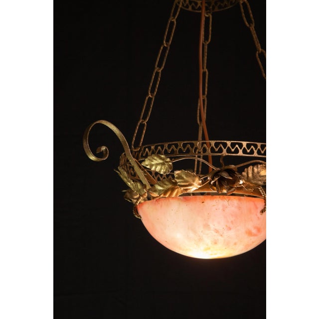 1910s La Belle Èpoque Red Alabaster Pendant, 1910 For Sale - Image 5 of 12