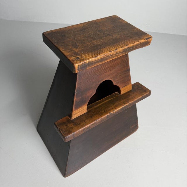 Japanese Minimalist Wooden Fumidai Step Stool, 1910s For Sale - Image 5 of 11
