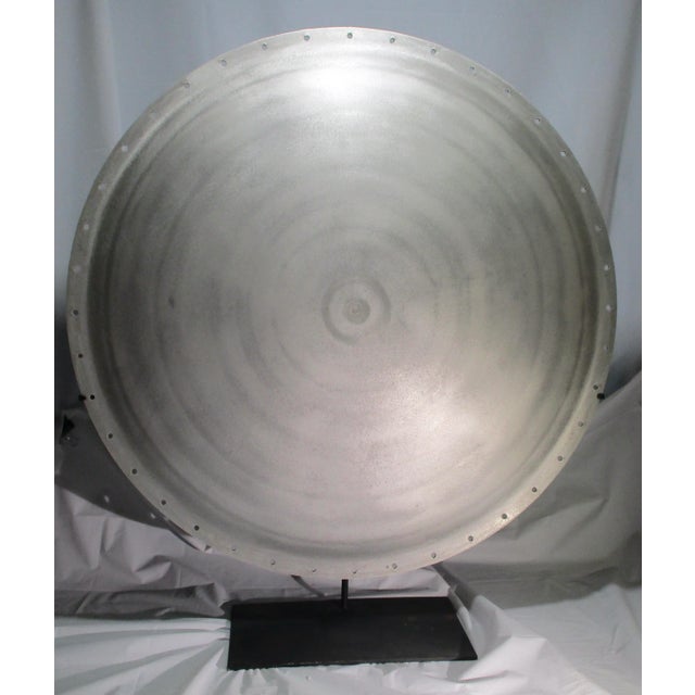 Industrial Large Buffed Steel Cap Sculpture For Sale - Image 3 of 8