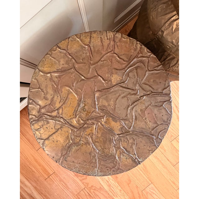 1980s Vintage Maitland-Smith Sculptural Brass Pedestal Tables-Set of Three For Sale - Image 5 of 7