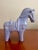 Classic ceramic horse sculpture by Aldo Londi for Bitossi circa 1960s. Rare monotone pastel/sky blue hand applied glaze....