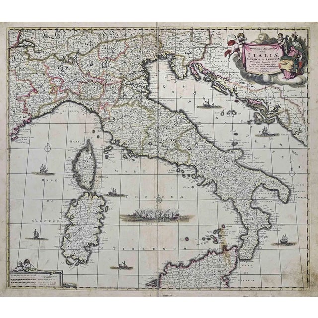 Novissima et Accuratissima Totius Map Etching by Frederick de Wit, 1680s For Sale