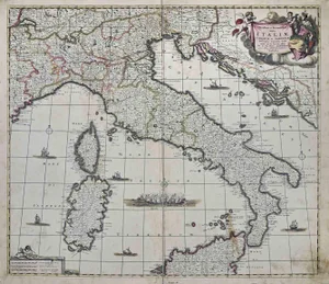 Novissima et Accuratissima Totius Map Etching by Frederick de Wit, 1680s
