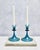 Mid-Century Modern Mid Century Blue Glass Orrefors Swedish Candlestick Pair For Sale - Image 3 of 15