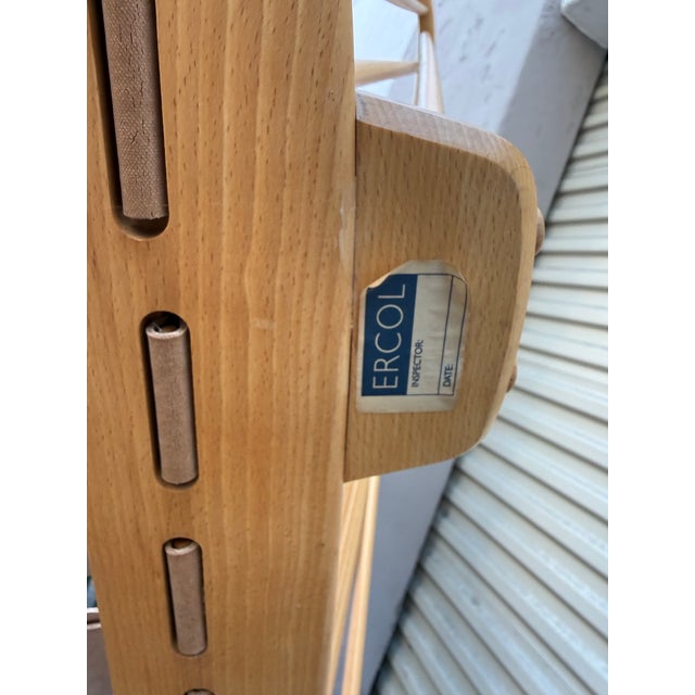 Ercol Mid Century Modern English Ercol Rare Evergreen High Back Settee For Sale - Image 4 of 7