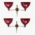 Give Me Your Hand, outstanding pair of wall lights. Cardinal red enamelled shades with a message on each shade one a brass...