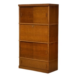 Vintage Oak Secretaire, 1980s For Sale