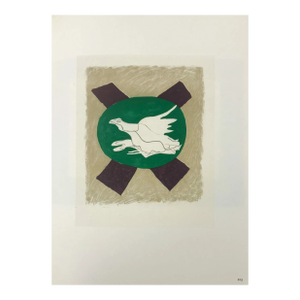 Georges Braque Lithograph P103 Oiseau Sur Fond De X 1963