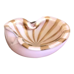 1950s Alfredo Barbini Pink Gold Circus Tent Murano Glass