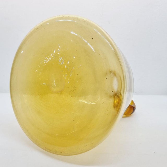 Amber Handcrafted Glass Vase, 1970s For Sale - Image 4 of 16