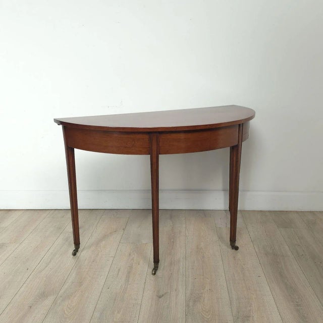 Georgian Demilune Table, England Circa 1800 For Sale In San Francisco - Image 6 of 10