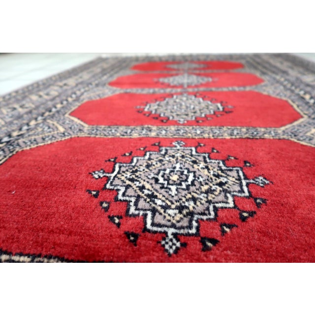 Mid-Century Modern 1960s, Vintage Uzbek Bukhara Rug 3' X 5' For Sale - Image 3 of 12