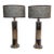 Chromed Cork Table Lamps, Pair For Sale