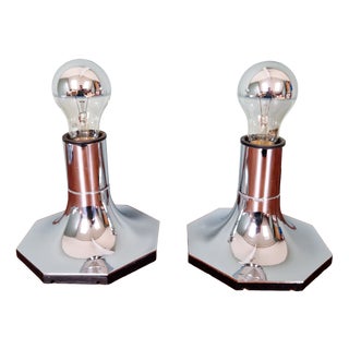 Chrome-Plated Metal Wall Sconces by Motoko Ishii for Staff Leuchten, 1970, Set of 2 For Sale