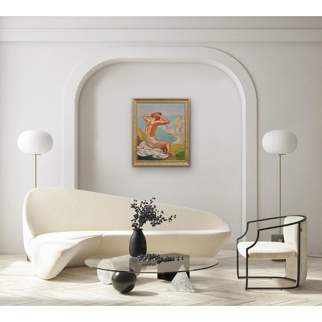 Raymond Moritz, A Liberated Lady on the Cliffs, 1942, Oil on Canvas, Framed For Sale - Image 18 of 18