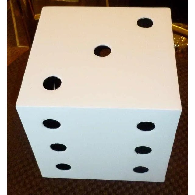 Mid-Century Modern Vintage Monumental Belgium Metal Black & White Sculptural Dice Cube Sculpture, 1940's For Sale - Image 3 of 9