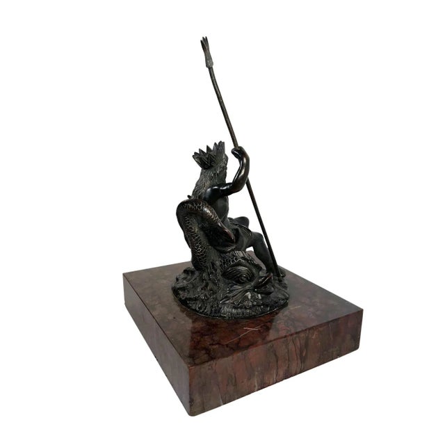 Mid 19th Century Neptune With Two Dolphins Mounted on a Marble For Sale In Dallas - Image 6 of 9