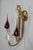 Red Art Deco Gilded Brass Sconce with Contemporary Glass Globes, 20th Century For Sale - Image 8 of 10