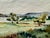 Rustic Henry Emil Salloch Original Watercolor on Paper Rural River Valley. For Sale - Image 3 of 6