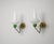 Metal Large Italian Brass and Green‑lacquered Wall Sconces with Opaline Glass, 1950s, Set of 2 For Sale - Image 7 of 11
