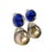 Bochic “Orient” South Sea Pearl & Blue Sapphire Earrings Set 18K Gold&Silver - 2 Pieces For Sale - Image 4 of 5