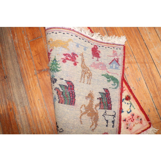 Late 20th Century Tiny Pictorial Persian Rug no. r5861 For Sale - Image 5 of 5
