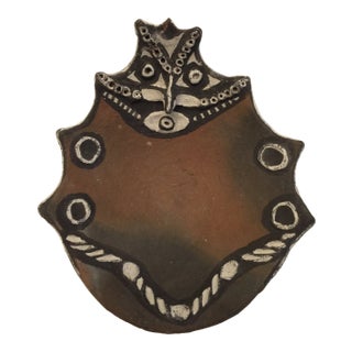 Oceanic Sepik Terracotta Painted Sculptural Dish For Sale
