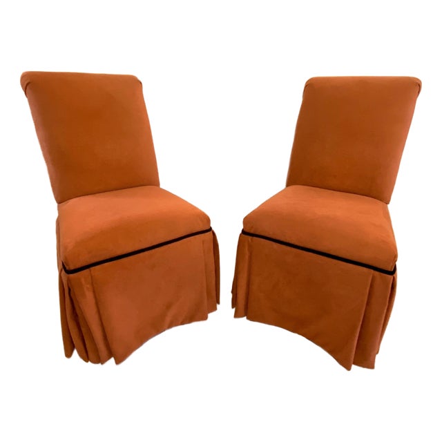 Slipper Chairs in Burnt Orange by Century Furniture - A Pair For Sale
