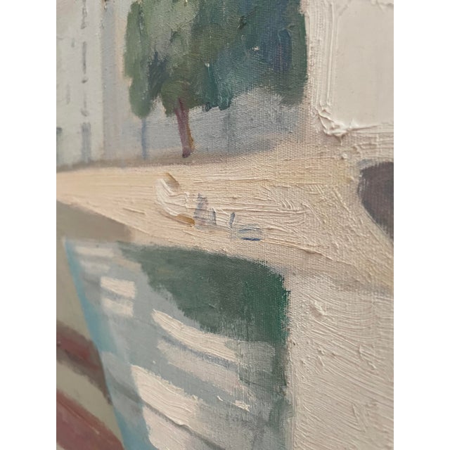 Vintage 1964 Vicente Ferrer Guasch Ibiza Port Oil Painting – Vincent Price Sears Collection Provenance For Sale In Washington DC - Image 6 of 16